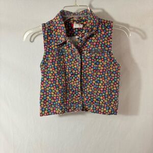 Vintage Esprit Colorful Floral Kids Button-Down Vest
